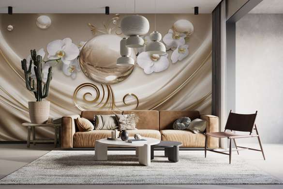 Wall Mural - Bright pearl and white orchid