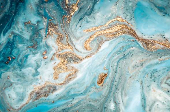 Fototapet - Valurile Fluid elegante cu detalii aurii