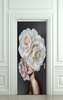 3Д наклейка на дверь, Белая роза, 60 x 90cm