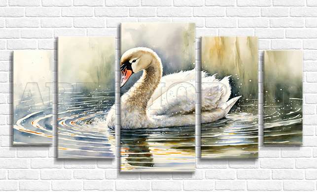 Modular picture, Swan, 108 х 60