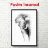 Poster - Elefantul alb-negru, 60 x 90 см, Poster inramat pe sticla, Minimalism