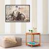 Poster - Children and bike, 45 x 30 см, Canvas on frame