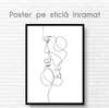 Poster - He and She, 60 x 90 см, Framed poster on glass, Minimalism