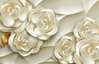 Ширма - Белые цветы с золотыми узорами на белом фоне, 7