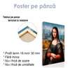 Poster - Portretul Mona Lisa, 30 x 45 см, Panza pe cadru