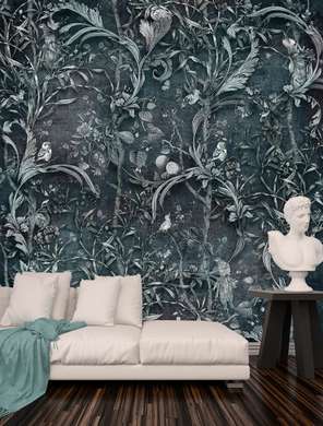 Wall Mural - Branchy texture on a green background