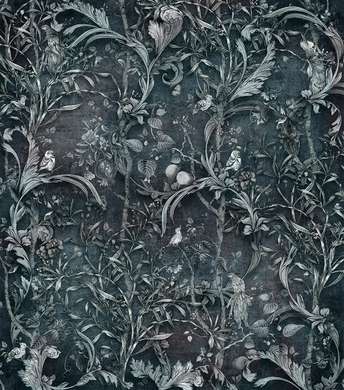 Fototapet - Textura cu ramuri pe un fundal verde