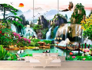 Wall Mural - Chinese waterfalls