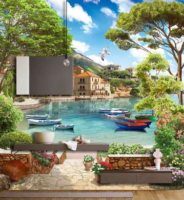 Wall Mural - Coast with a view of the old town