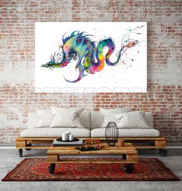 Poster, Colorful kite, 90 x 60 см, Framed poster on glass, Animals