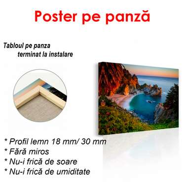 Poster - Seascape at sunset, 90 x 60 см, Framed poster, Nature