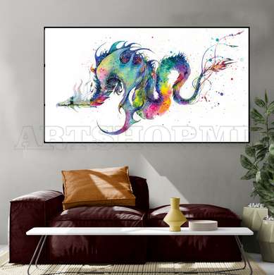 Poster, Colorful kite, 90 x 60 см, Framed poster on glass, Animals