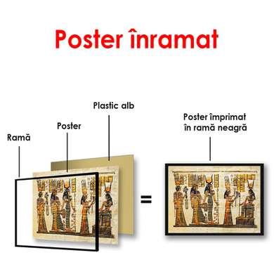 Poster - Egyptian painting, 90 x 60 см, Framed poster, Vintage