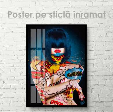Постер - Боди Арт, 45 x 90 см, Постер на Стекле в раме, Гламур
