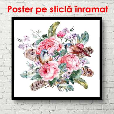 Poster - Watercolor painting, 100 x 100 см, Framed poster, Minimalism