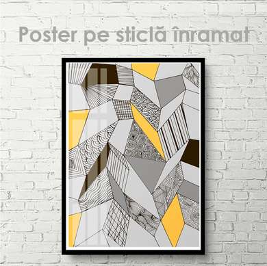 Poster - Abstracție geometrică, 60 x 90 см, Poster inramat pe sticla
