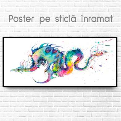 Постер, Разноцветный змей, 45 x 30 см, Холст на подрамнике, Животные