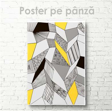Постер - Геометрическая абстракция, 60 x 90 см, Постер на Стекле в раме, Абстракция