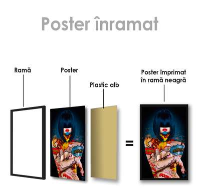 Постер - Боди Арт, 45 x 90 см, Постер на Стекле в раме, Гламур