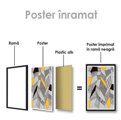 Poster - Geometric abstraction, 60 x 90 см, Framed poster on glass