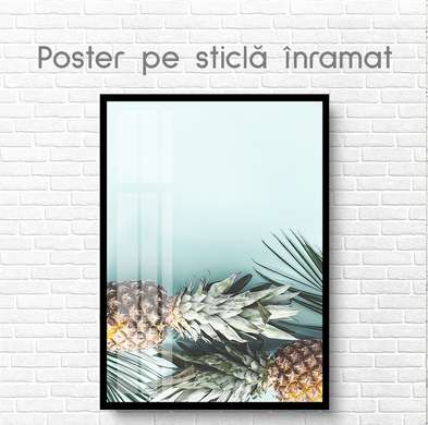 Poster - Pineapples, 60 x 90 см, Framed poster on glass