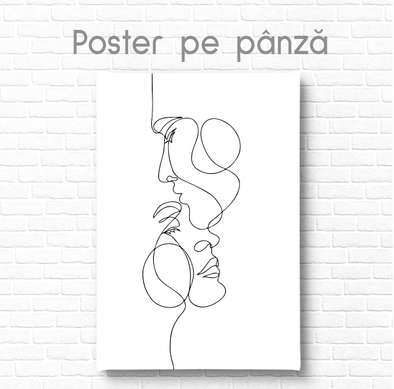 Постер - Он и Она, 60 x 90 см, Постер на Стекле в раме, Минимализм