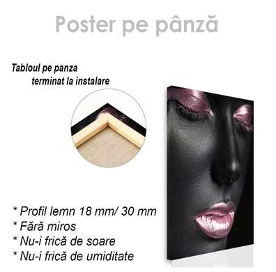 Poster - Machiaj roz, 30 x 45 см, Panza pe cadru