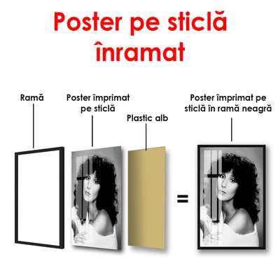 Poster - Portretul cântăreței Cher, 60 x 90 см, Poster înrămat, Persoane Celebre