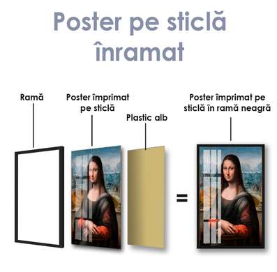 Poster - Portretul Mona Lisa, 30 x 45 см, Panza pe cadru