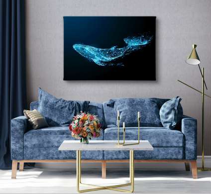 Poster, Balenă, 90 x 60 см, Poster inramat pe sticla