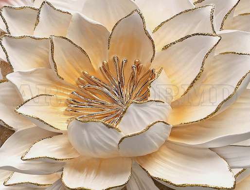 3D Wallpaper - Blooming white flower