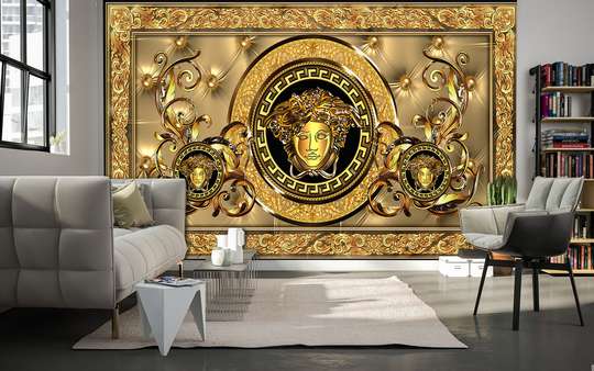 Wall Mural - Versace sign on a yellow wall