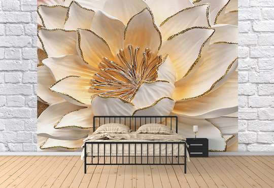 3D Wallpaper - Blooming white flower
