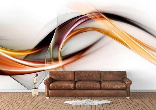 Wall Mural - Delicate beige abstraction with golden lights