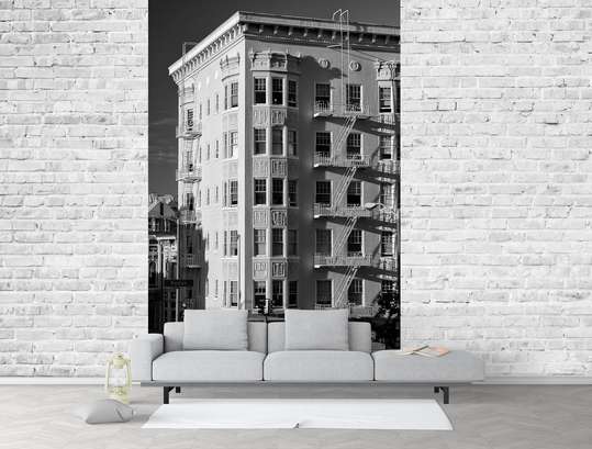 Wall Mural - Black and white building