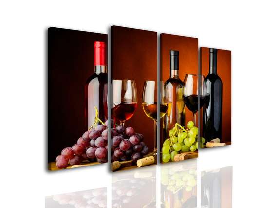 Tablou Pe Panza Multicanvas, Sticle de vin, 198 x 115