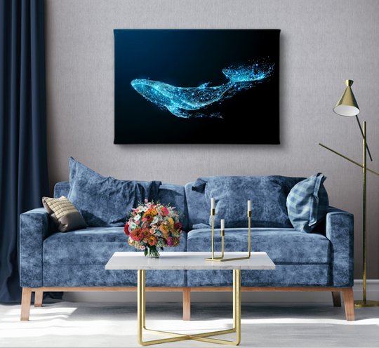 Poster, Balenă, Panza pe cadru