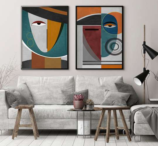 Poster - Abstract look 2, 60 x 90 см, Framed poster on glass, Sets