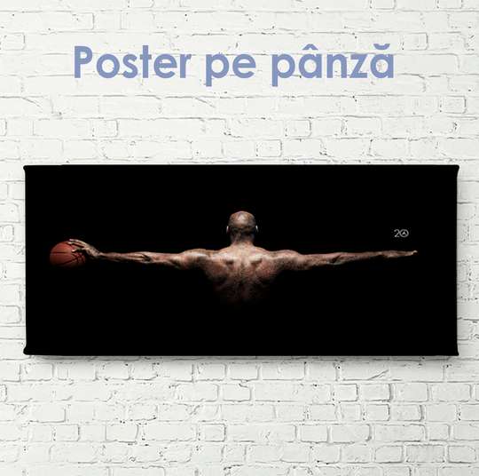 Poster, Aripile jucătorului de baschet, 60 x 30 см, Panza pe cadru