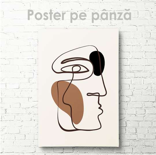 Постер - Контур лица 1, 30 x 45 см, Холст на подрамнике