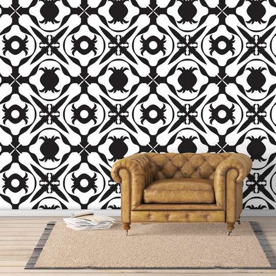 Wall Mural - Black and white abstract wall