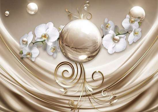Wall Mural - Bright pearl and white orchid