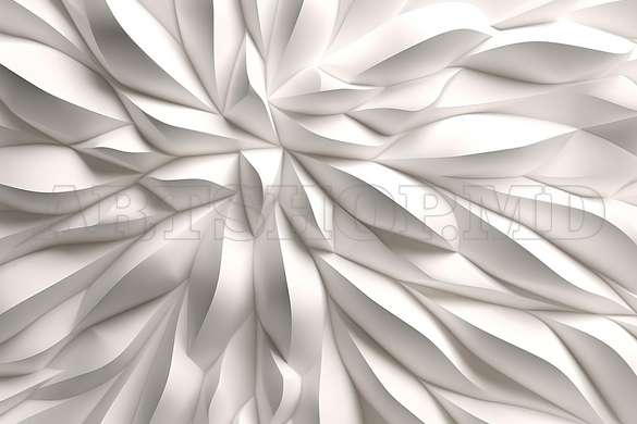 3D Photo Wallpaper- 3D abstraction in gray and white shades