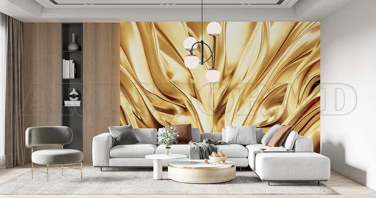 Wall mural - Liquid gold metal texture