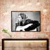 Poster - Black and white image of Kurt Cobain, 45 x 30 см, Canvas on frame