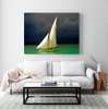 Poster - White sail in the sea, 90 x 60 см, Framed poster, Marine Theme