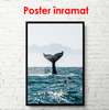 Poster - Whale tail, 50 x 75 см, Framed poster on glass, Marine Theme