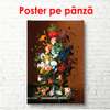 Poster - Pictură cu flori de primăvară colorate, 60 x 90 см, Poster înrămat, Natură Moartă