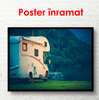 Poster - Car near the forest lake, 90 x 60 см, Framed poster, Transport