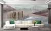 Wall mural - Boho style landscape in light shades